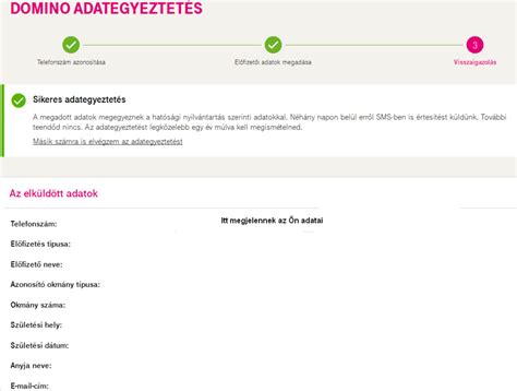telekom domino adategyeztetés
